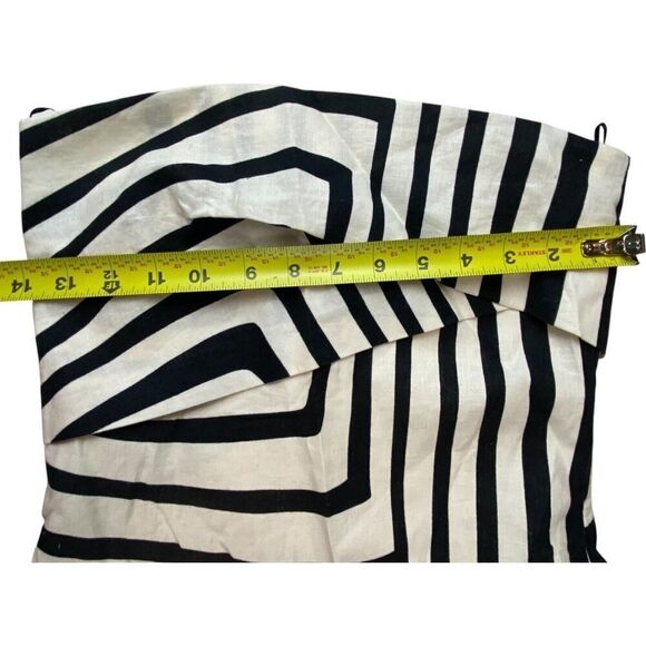 Zara Womens Dress XS Black White Linen Zebra Print Strapless 3297/441 NWT - Picture 6 of 7